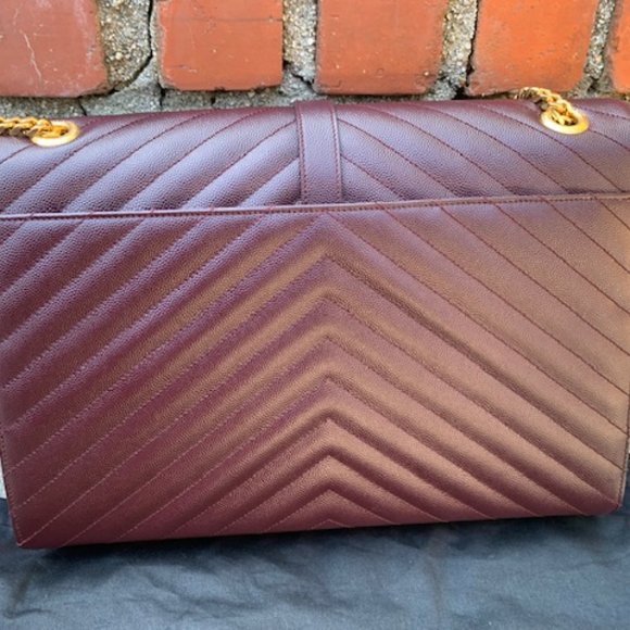 RECEIPT- SAINT LAURENT Large Monogramme Envelope Chain Bag - Bordeaux - Picture 4 of 13